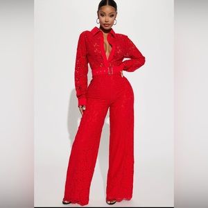 Fashion nova perfect night lace jumpsuit